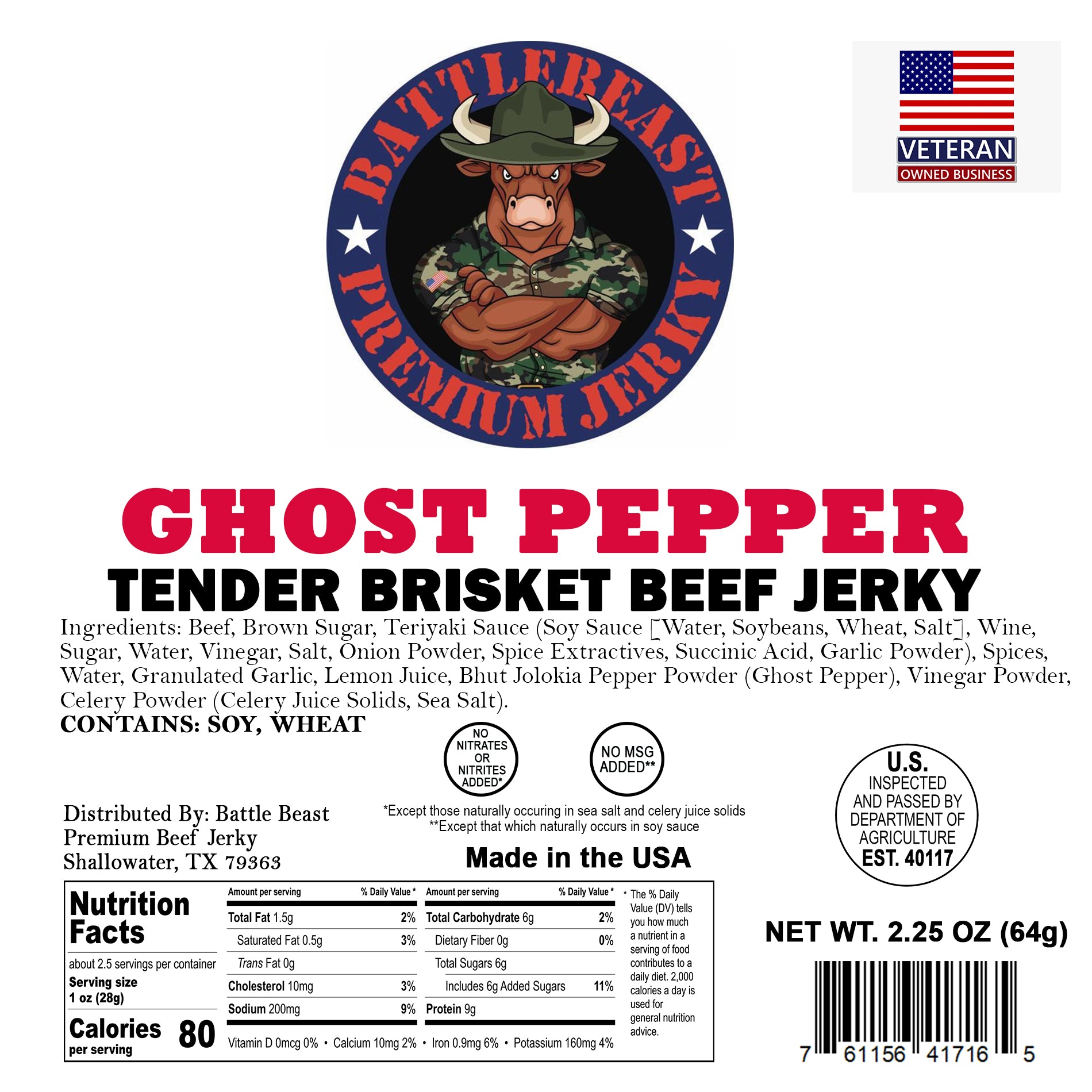 Ghost Pepper Tender Brisket Beef Jerky