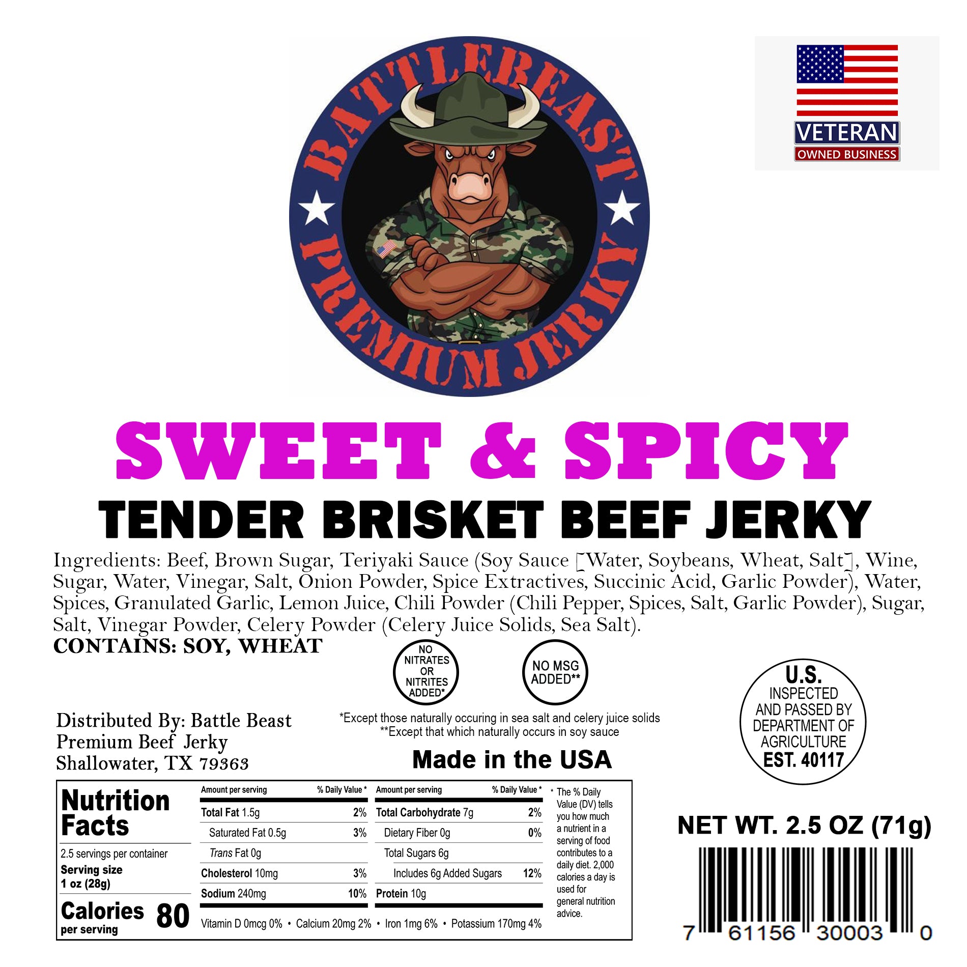 Sweet & Spicy Tender Brisket Beef Jerky