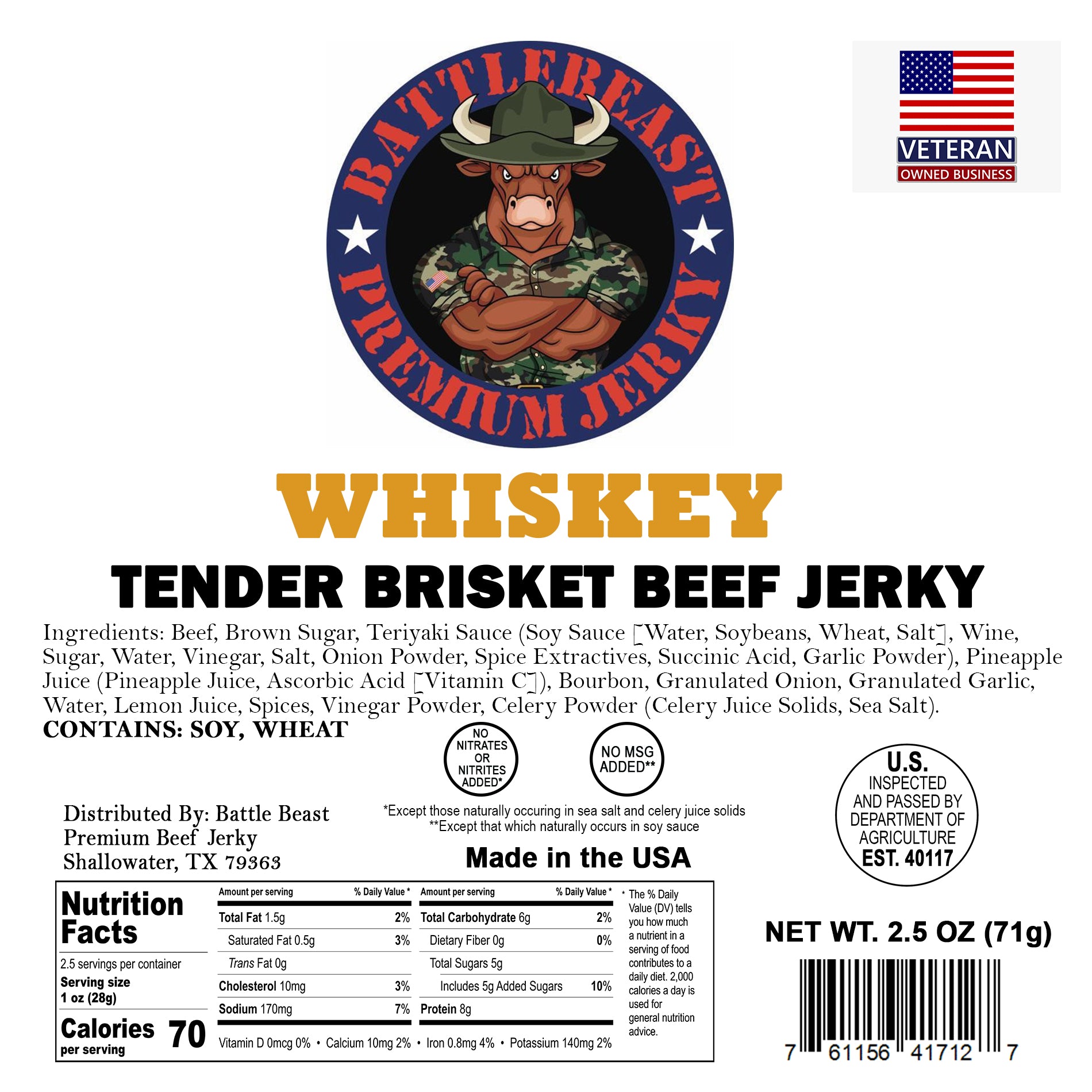Whiskey Tender Brisket Beef Jerky